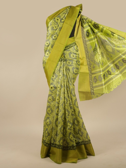 

Pothys Green Floral Zari Saree