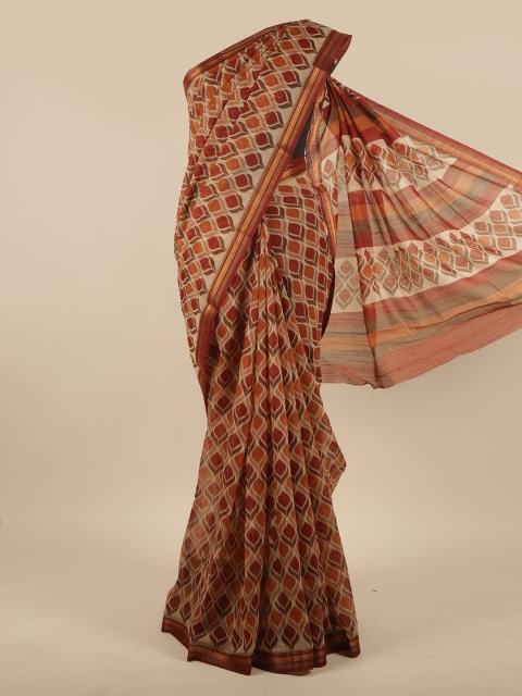 

Pothys Brown & Maroon Printed Saree