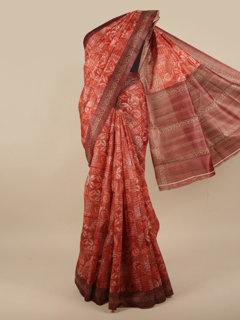 

Pothys Rust & Maroon Jute Silk Saree