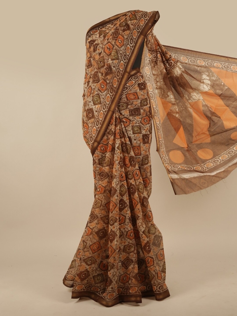 

Pothys Brown Printed Saree