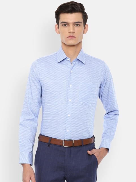 

Van Heusen Men Blue Micro Ditsy Printed Slim Fit Cotton Formal Shirt