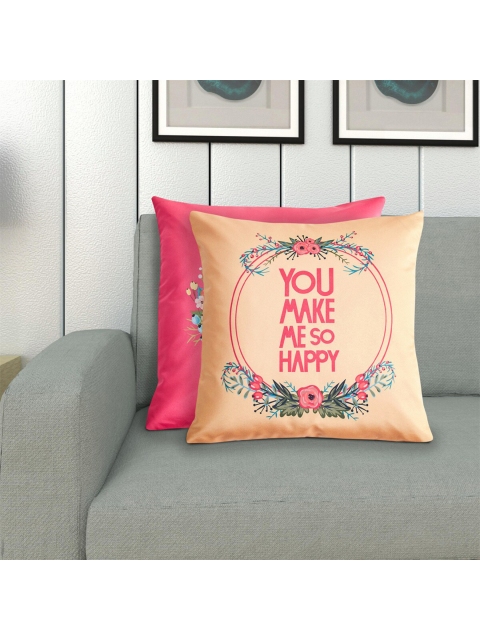 

Home Centre Multicoloured 16"x16" Set of 2 Quirky Square Cushion Covers, Multi
