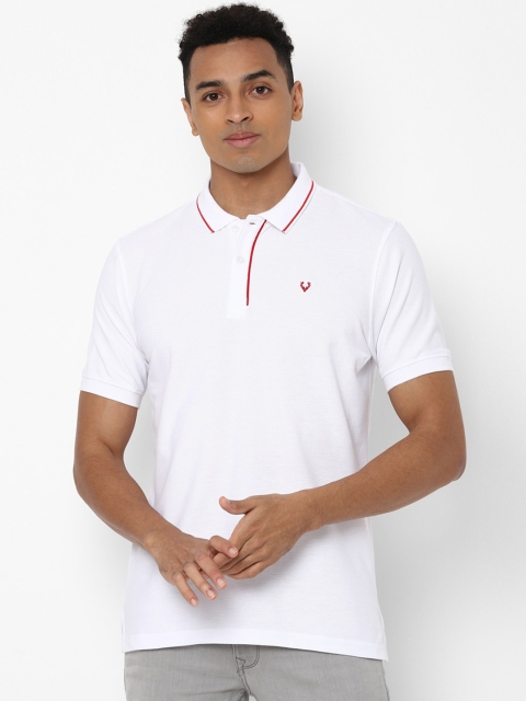 

Allen Solly Men White Solid Polo Collar Regular Fit Cotton T-shirt