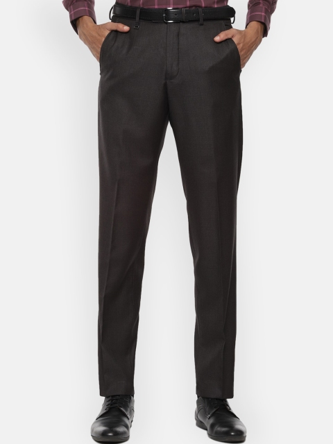 

Van Heusen Men Black Textured Trousers
