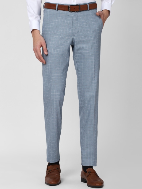 

Van Heusen Men Grey Checked Slim Fit Formal Trousers