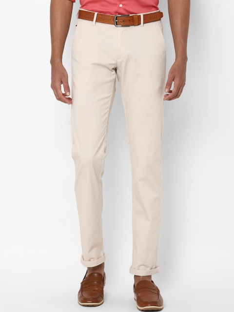 

Allen Solly Men Cream-Coloured Slim Fit Trousers