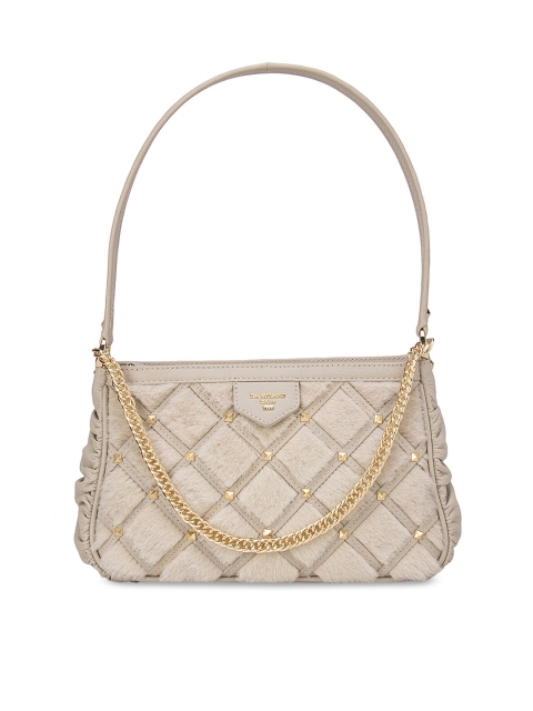 

Da Milano Off White Leather Structured Shoulder Bag