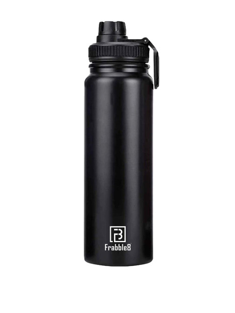 

Frabble8 Unisex Black Solid Stainless Steel Flask Sports Water Bottle 800ML
