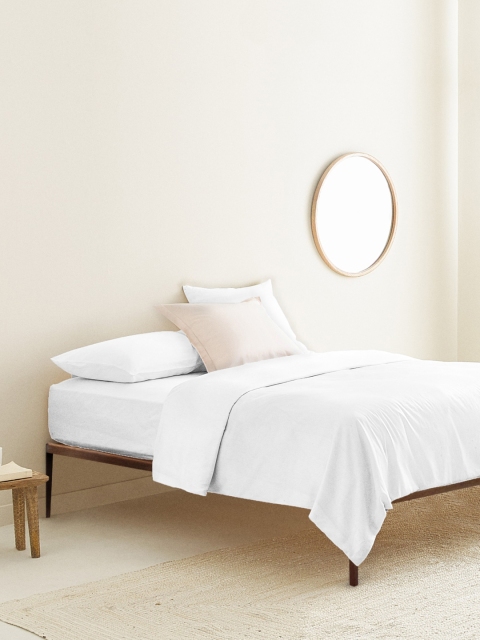 

THE BABY ATELIER White Printed Queen Pure Organic Cotton Duvet Cover