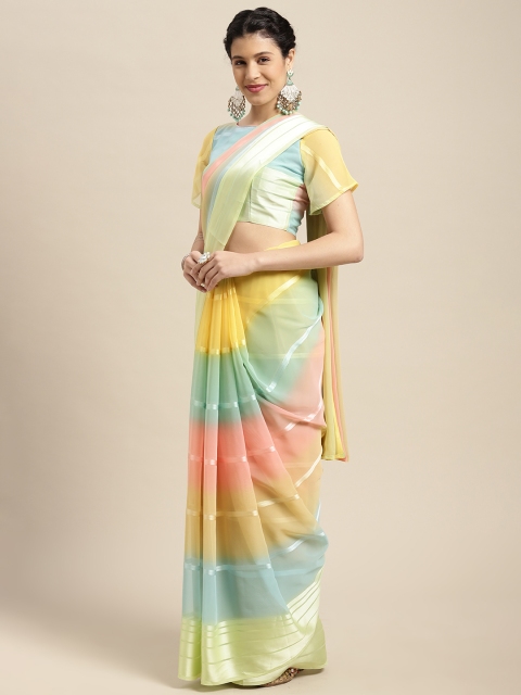 

Satrani Multicoloured Ombre Saree, Multi