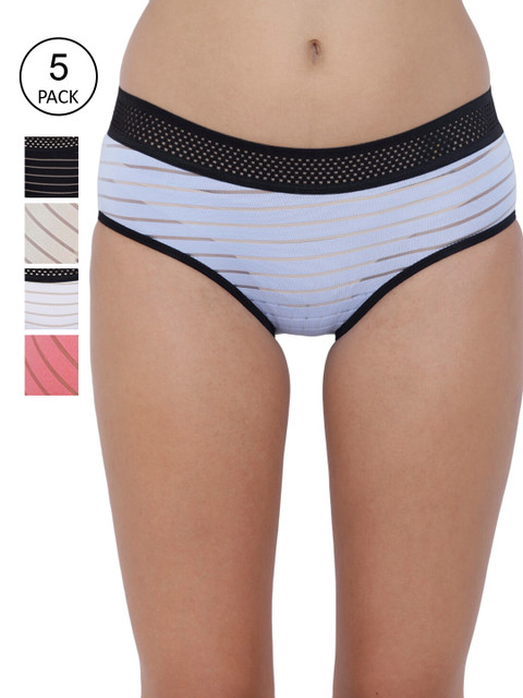 

BASIICS by La Intimo Women Pack Of 5 Solid Basic Briefs, White