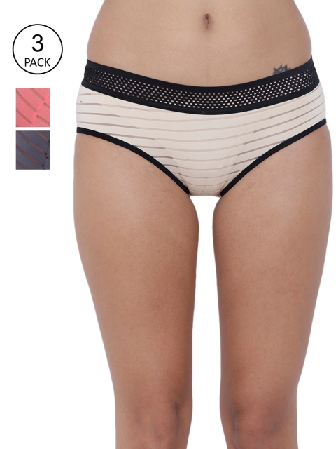 

BASIICS by La Intimo Women Pack Of 3 Solid Basic Briefs, Coral