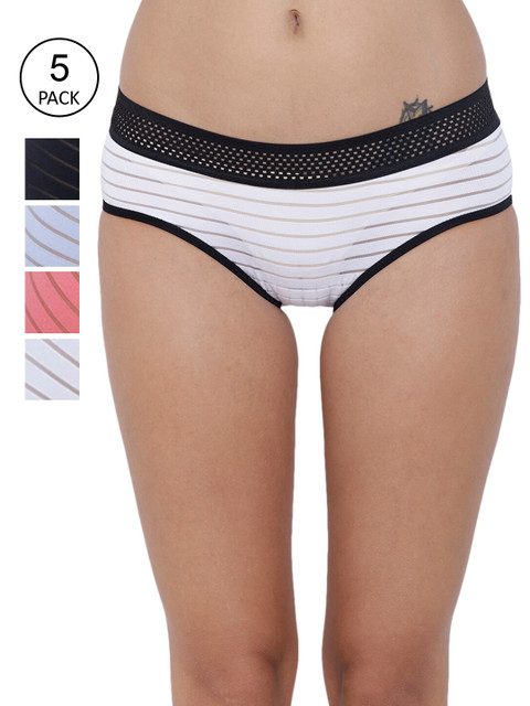 

BASIICS by La Intimo Women Pack Of 5 Solid Basic Briefs, Black
