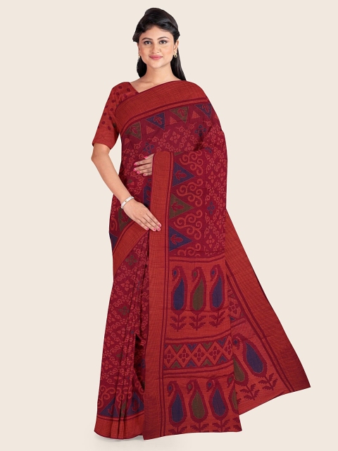 

Pothys Purple & Blue Floral Saree