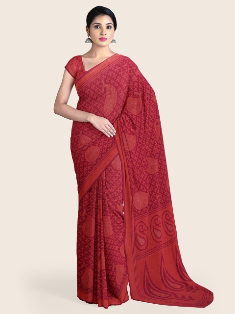 

Pothys Purple & Red Paisley Saree
