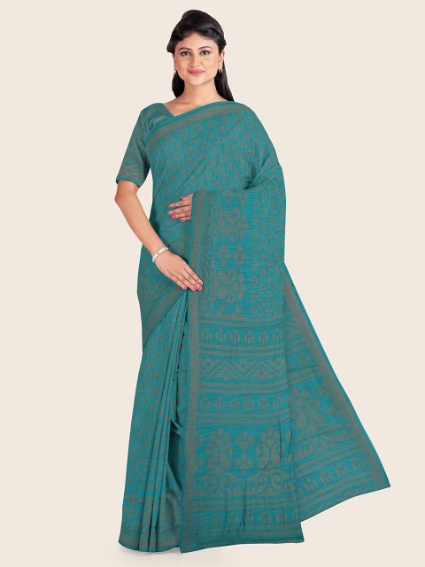 

Pothys Blue Ethnic Motifs Saree