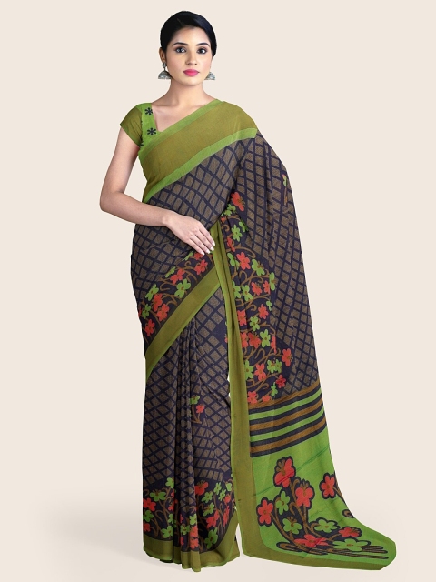 

Pothys Blue & Green Floral Saree
