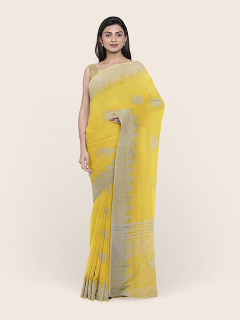 

Pothys Yellow & Beige Ethnic Motifs Saree
