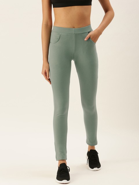 

SWAGG INDIA Women Sea Green Solid Stretchable Tights