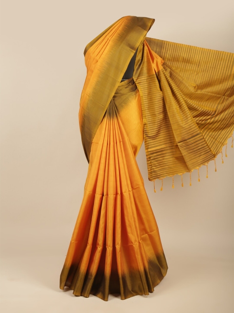 

Pothys Yellow & Green Pure Silk Kanjeevaram Saree