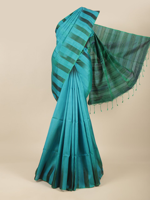 

Pothys Blue & Green Pure Silk Kanjeevaram Saree