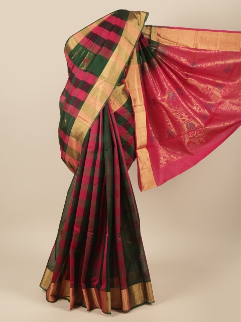 

Pothys Green & Pink Woven Design Pure Silk Saree