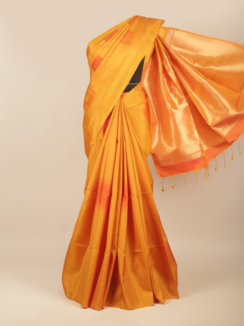 

Pothys Yellow & Orange Pure Silk Kanjeevaram Saree