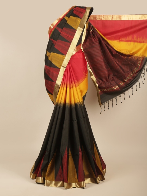 

Pothys Black & Red Zari Pure Silk Kanjeevaram Saree