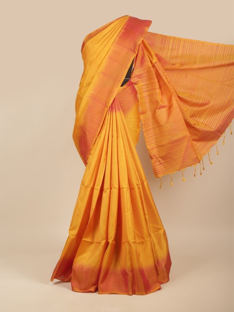 

Pothys Yellow & Orange Pure Silk Kanjeevaram Saree