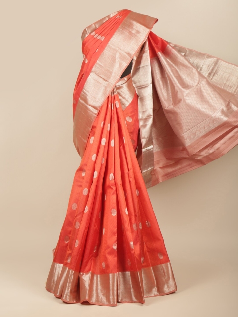 

Pothys Coral Woven Design Kanchipuram Pure Silk Saree
