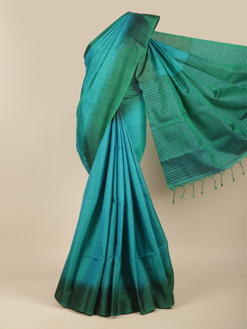 

Pothys Teal & Green Pure Silk Kanjeevaram Saree