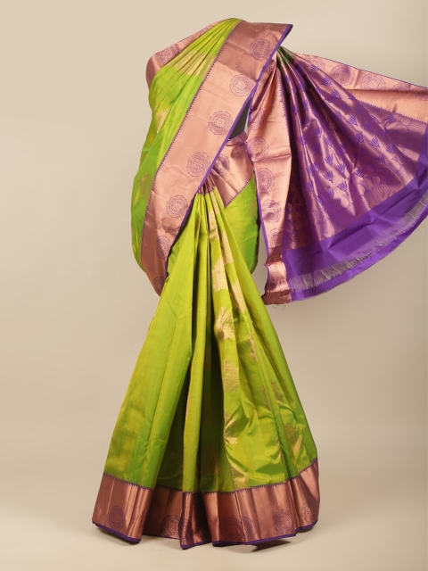 

Pothys Green & Blue Woven Design Kanchipuram Pure Silk Saree