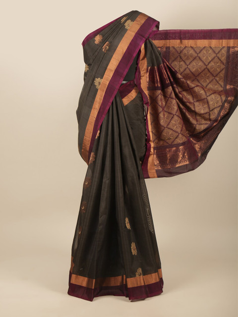 

Pothys Grey & Purple Woven Design Zari Pure Silk Saree