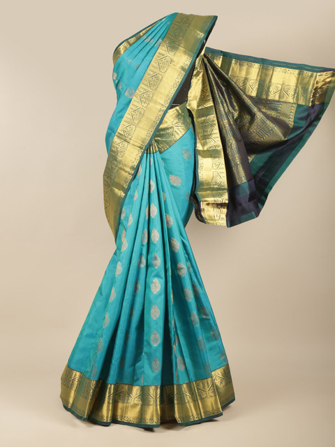 

Pothys Blue Woven Design Kanchipuram Pure Silk Saree
