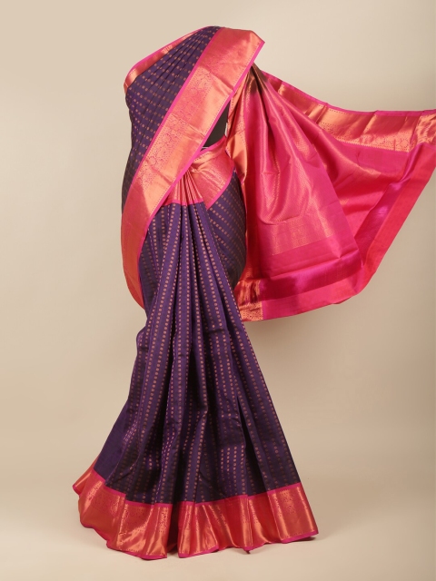 

Pothys Purple & Pink Woven Design Pure Silk Kanjeevaram Saree