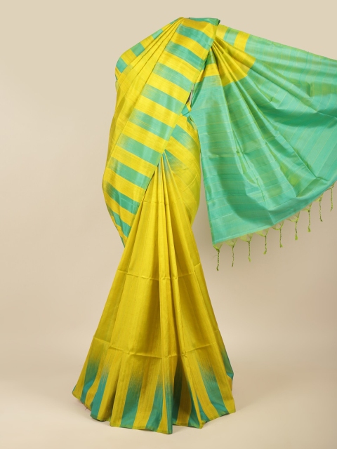 

Pothys Green & Yellow Pure Silk Kanjeevaram Saree