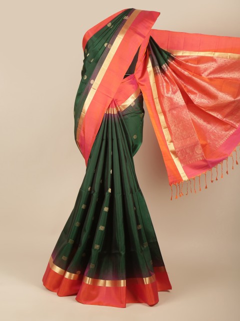 

Pothys Green & Red Woven Design Zari Pure Silk Saree