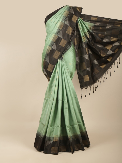 

Pothys Green & Black Pure Silk Saree
