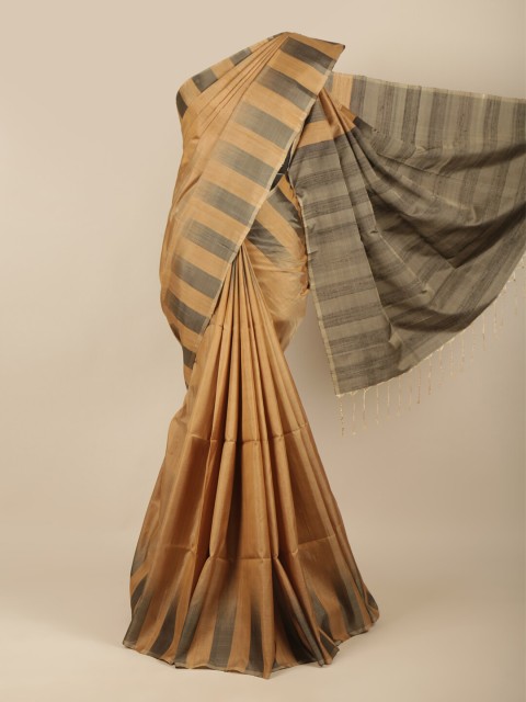 

Pothys Tan & Grey Pure Silk Saree
