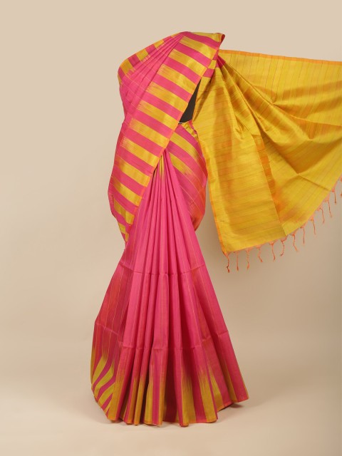 

Pothys Pink & Yellow Pure Silk Saree