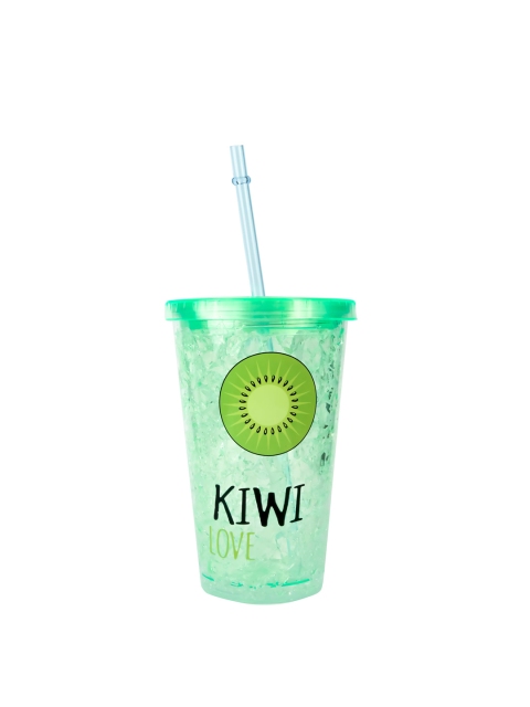 

Spiky Green & Black Printed Glass Tumbler With Straw