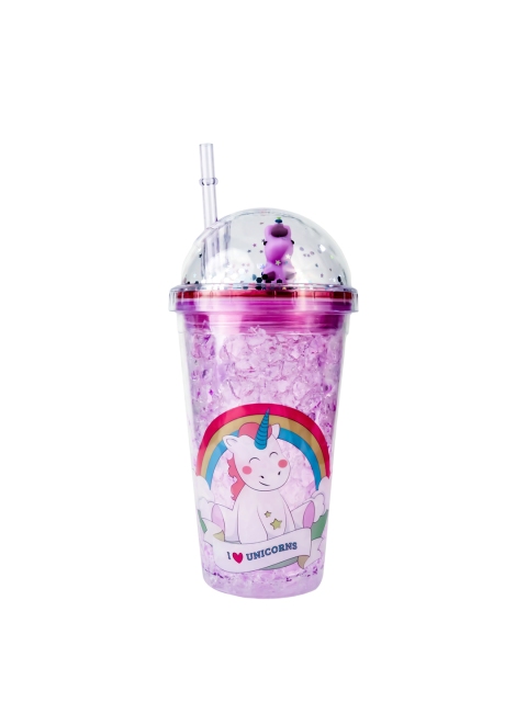 

Spiky Kids Purple & White Printed Water Sipper Bottle With Straw