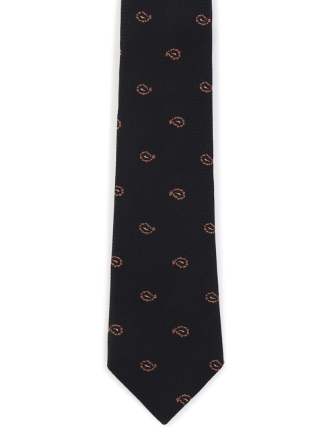 

Louis Philippe Men Black & Gold-Toned Printed Skinny Tie