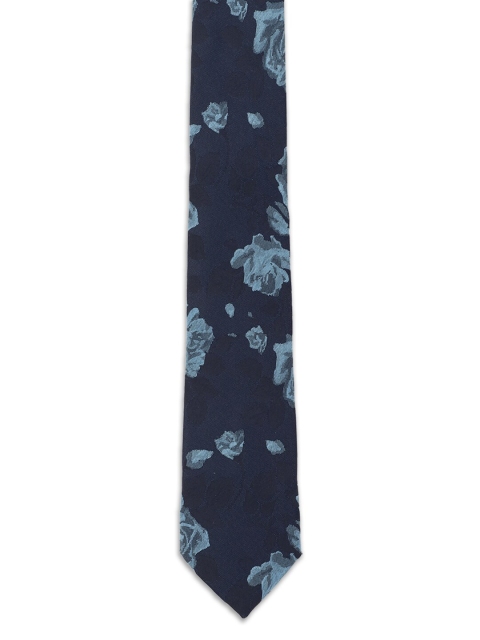 

Louis Philippe Men Navy Blue Printed Skinny Tie