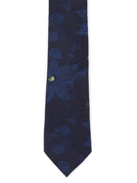 

Louis Philippe Men Navy Blue Woven Design Broad Tie