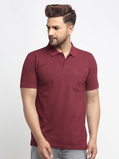 

VENITIAN Men Maroon Polo Collar Regular Fit T-shirt