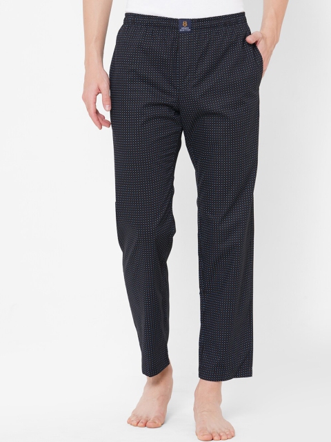 

URBAN SCOTTISH Men Navy Blue Printed Pure Cotton Lounge Pants