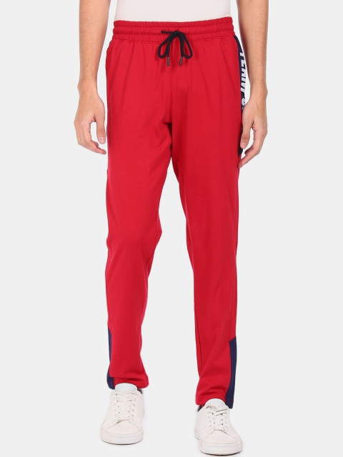 

Colt Men Red & Navy-Blue Typography Printed Cotton Track Pants