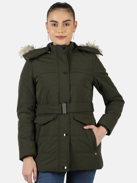 

Monte Carlo Women Olive Green Lightweight Longline Parka Hooded Jacket