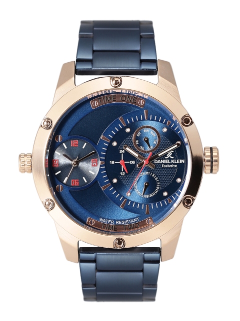 

Daniel Klein Exclusive Men Blue Dual-Dial Multifunction Watch DK11198-6